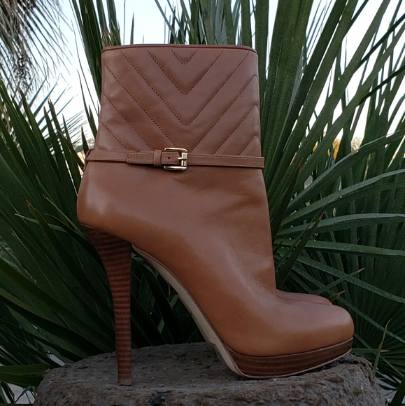 Michael Kors Avery Chevron Stitched Walnut Brown - Picture 7 of 8